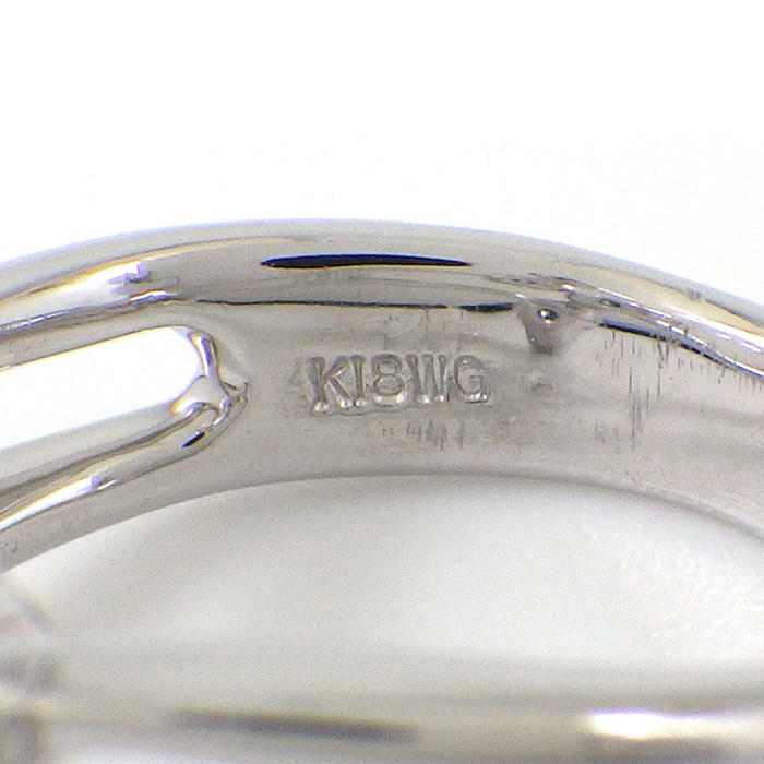 【ダイヤモンド】 リング フラワーモチーフ 4ポイント ブルートリートメント ダイヤモンド パヴェ ダイヤモンド 計0.85ct K18WG 10号 【中古】