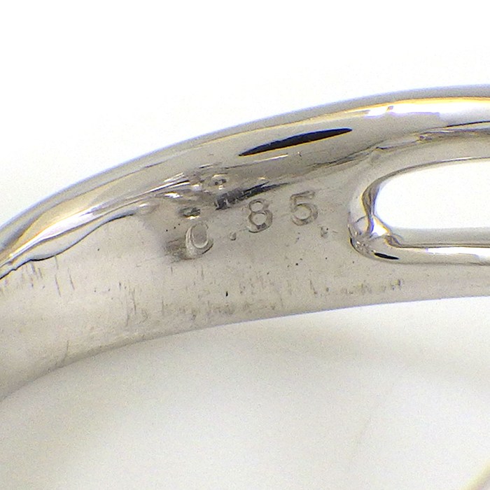 【ダイヤモンド】 リング フラワーモチーフ 4ポイント ブルートリートメント ダイヤモンド パヴェ ダイヤモンド 計0.85ct K18WG 10号 【中古】