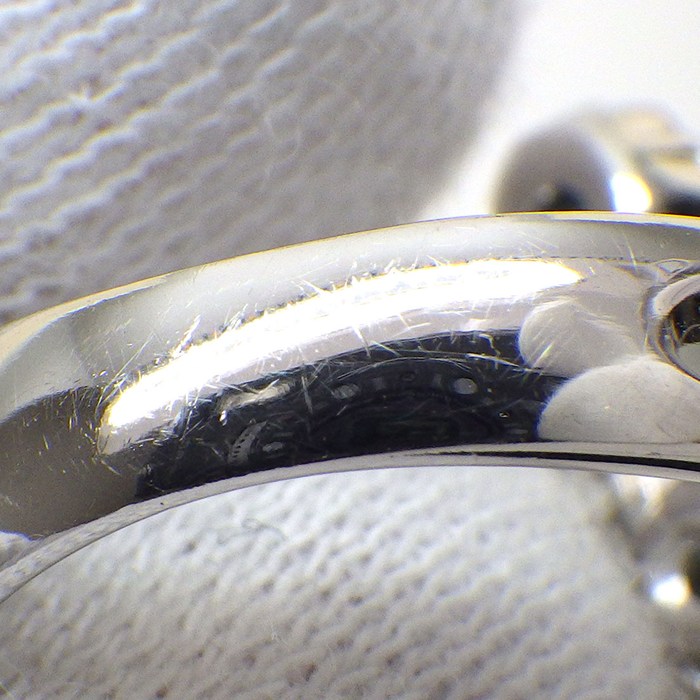 【ダイヤモンド】 リング フラワーモチーフ 4ポイント ブルートリートメント ダイヤモンド パヴェ ダイヤモンド 計0.85ct K18WG 10号 【中古】
