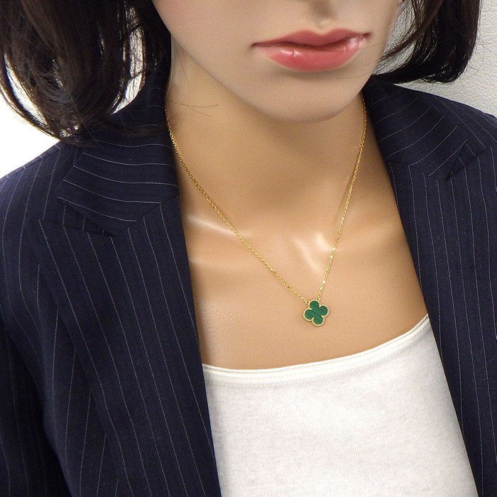 ヴァンクリーフ＆アーペル Van Cleef & Arpels ネックレス ヴィンテージ アルハンブラ VCARO9VA00 マラカイト K18YG 【中古】