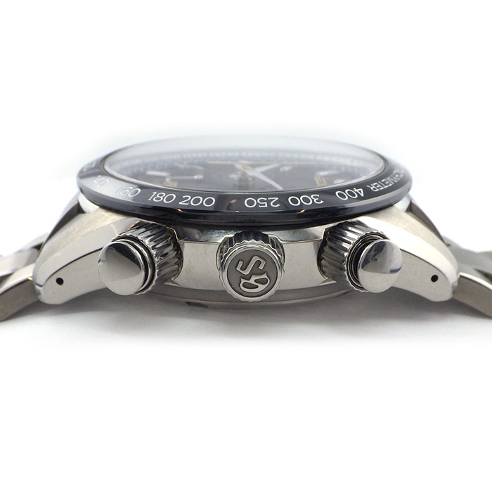 グランドセイコー Grand Seiko 腕時計 GS55周年記念モデル SBGC013/9R96-0AA0 世界限定400本 クロノグラフ 裏スケ GMT ネイビー 文字盤 セラミック チタン スプリングドライブ 【中古】