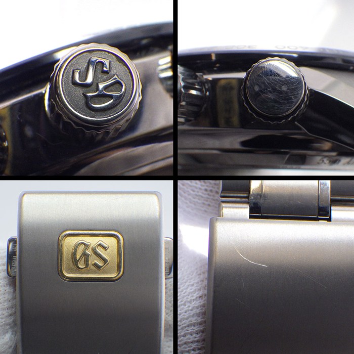 グランドセイコー Grand Seiko 腕時計 GS55周年記念モデル SBGC013/9R96-0AA0 世界限定400本 クロノグラフ 裏スケ GMT ネイビー 文字盤 セラミック チタン スプリングドライブ 【中古】