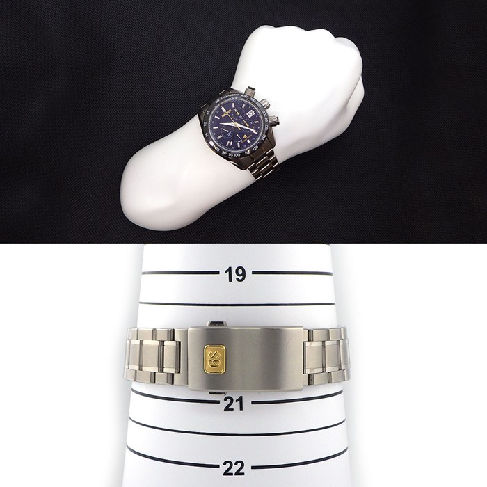 グランドセイコー Grand Seiko 腕時計 GS55周年記念モデル SBGC013/9R96-0AA0 世界限定400本 クロノグラフ 裏スケ GMT ネイビー 文字盤 セラミック チタン スプリングドライブ 【中古】