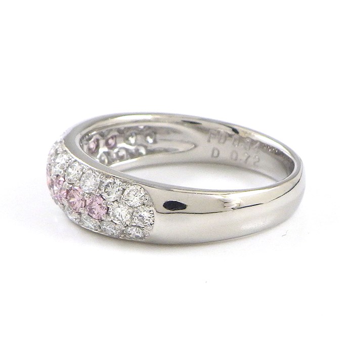 【ピンクダイヤモンド ダイヤモンド】 リング ドーム パヴェ ピンク ダイヤモンド 計0.34ct ダイヤモンド 計0.72ct PT900 12号 【中古】