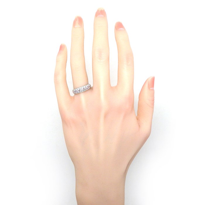 【ピンクダイヤモンド ダイヤモンド】 リング ドーム パヴェ ピンク ダイヤモンド 計0.34ct ダイヤモンド 計0.72ct PT900 12号 【中古】