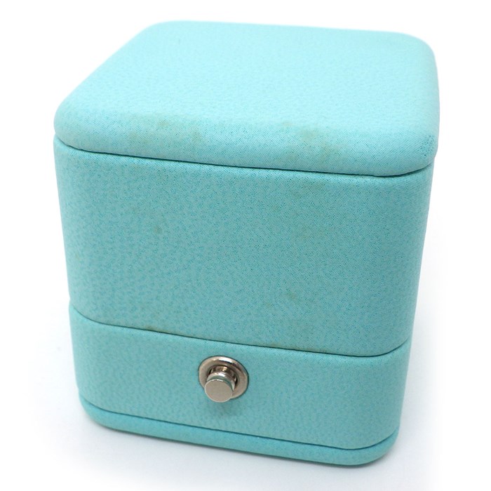 ティファニー Tiffany & Co. リング フラットバンド ロゴ 3ポイント ルビー PT950 9号 【中古】