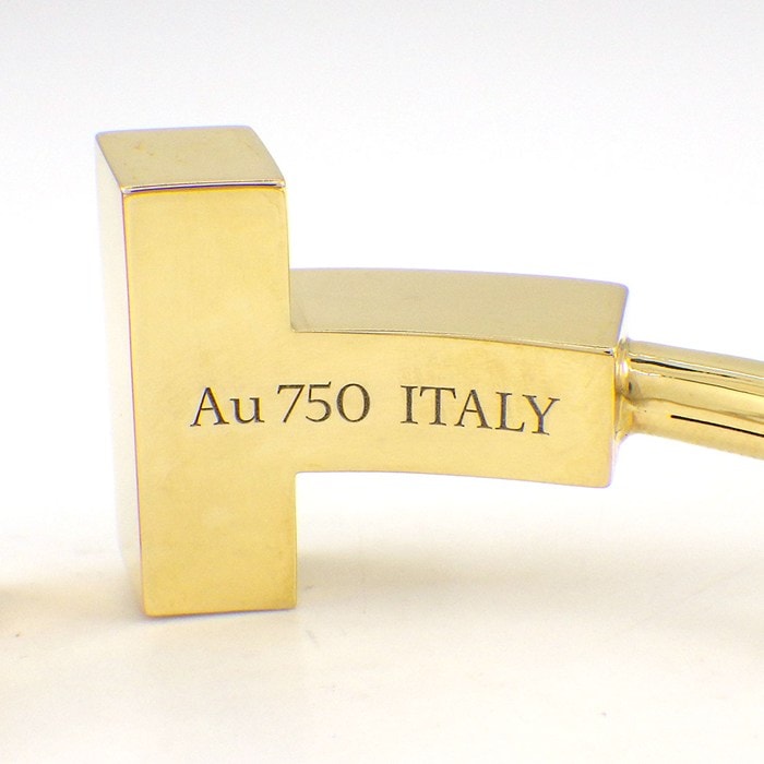 ティファニー Tiffany & Co. バングル Tワイド ワイヤー 66964388 ターコイズ トルコ石 K18YG 【中古】