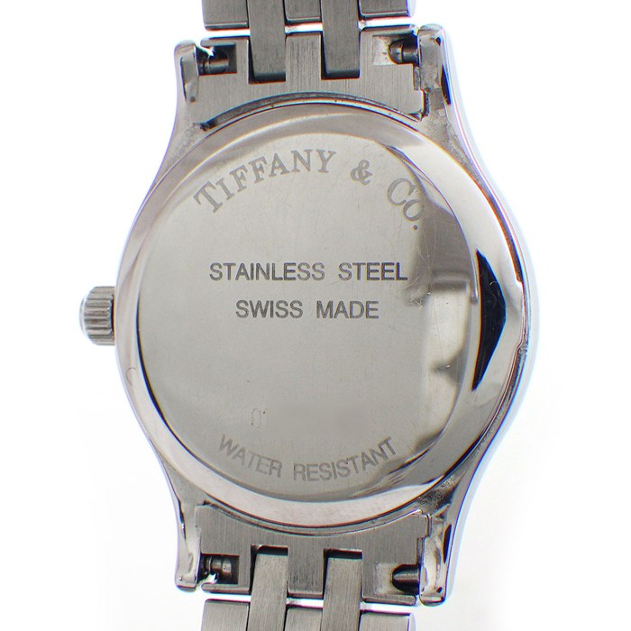 ティファニー Tiffany & Co. 腕時計 クラシック ラウンド ホワイト文字盤 ローマンインデックス デイト SS クオーツアナログ 【中古】