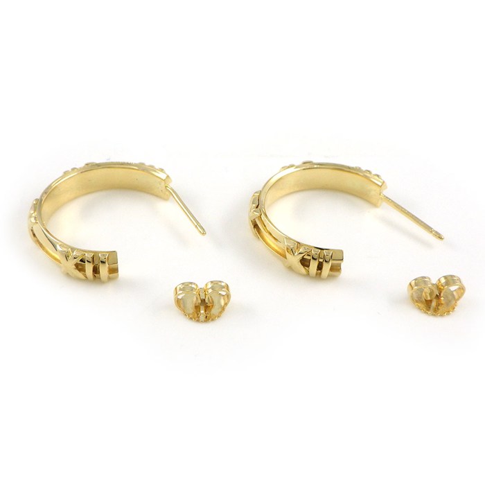  ティファニー Tiffany & Co. ピアス アトラス フープ K18YG 【中古】