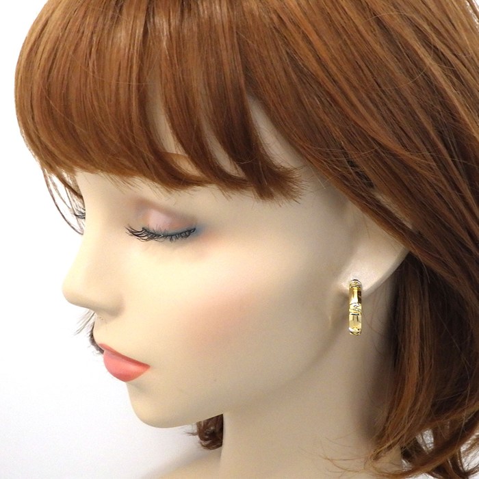  ティファニー Tiffany & Co. ピアス アトラス フープ K18YG 【中古】