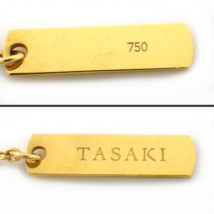 タサキ 田崎真珠 TASAKI ネックレス ベビーリング リングモチーフ ガーネット K18YG 【中古】