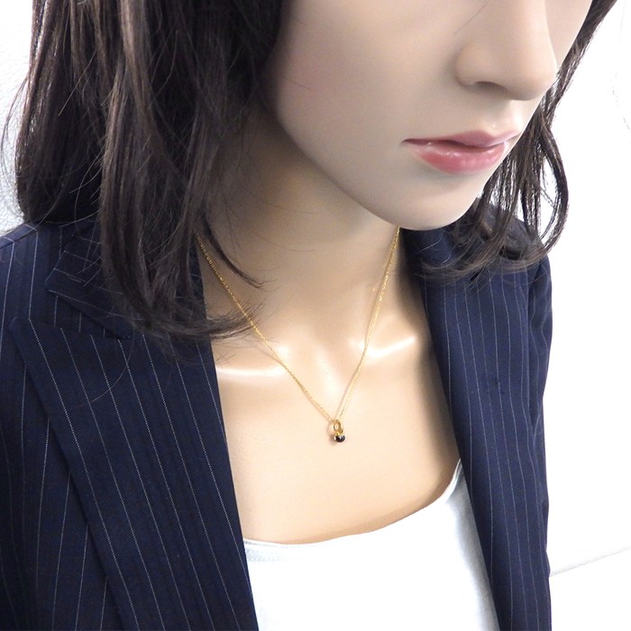 タサキ 田崎真珠 TASAKI ネックレス ベビーリング リングモチーフ ガーネット K18YG 【中古】