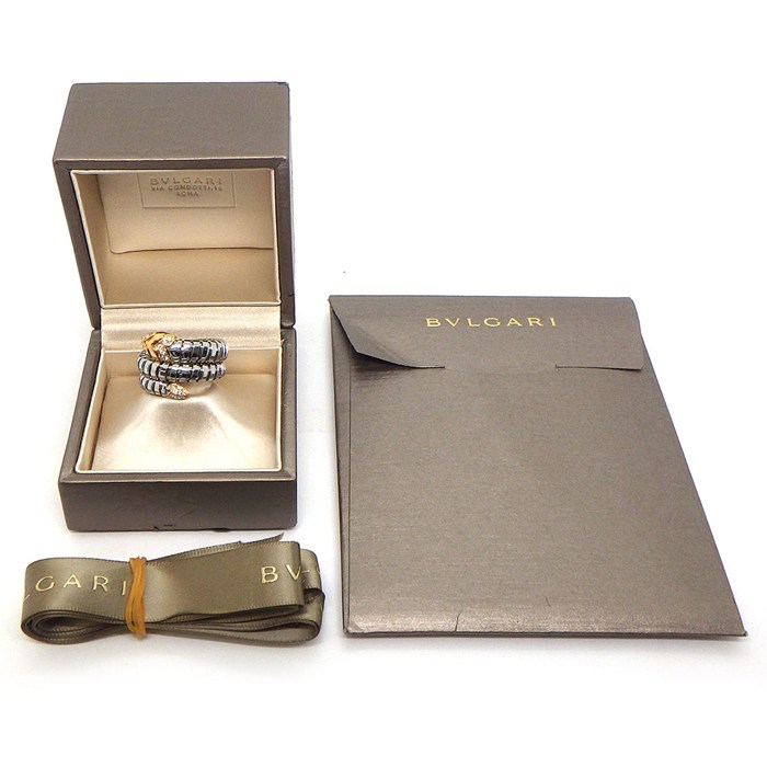 ブルガリ BVLGARI リング トゥボガス セルペンティ 2スパイラル スネーク ダイヤモンド K18PG SS 11-13号 / #M 【中古】
