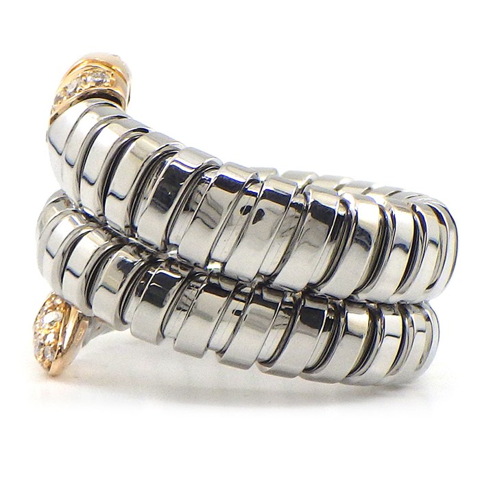 ブルガリ BVLGARI リング トゥボガス セルペンティ 2スパイラル スネーク ダイヤモンド K18PG SS 11-13号 / #M 【中古】