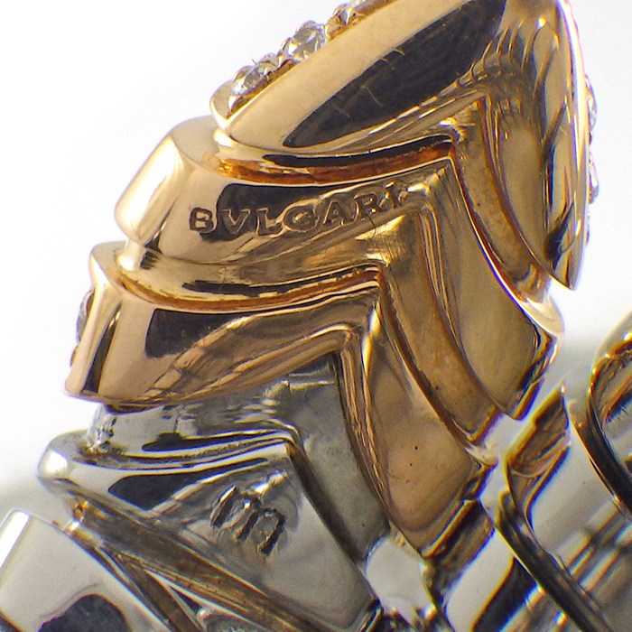 ブルガリ BVLGARI リング トゥボガス セルペンティ 2スパイラル スネーク ダイヤモンド K18PG SS 11-13号 / #M 【中古】