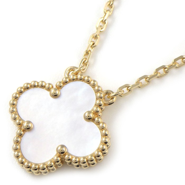 ヴァンクリーフ&アーペル Van Cleef & Arpels ネックレス ヴィンテージアルハンブラ VCARA45900 ホワイト シェル K18YG 【箱・保付き】 【中古】