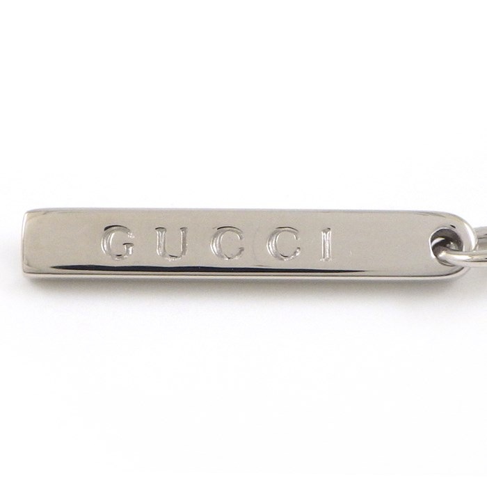  グッチ GUCCI ネックレス ラリエット ラリアット ロゴ プレート ベネチアン チェーン K18WG 【中古】