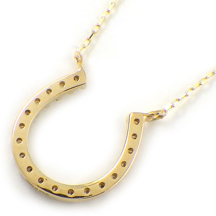 【ダイヤモンド】 ネックレス ホースシュー パヴェ ダイヤモンド 計0.086ct K18YG