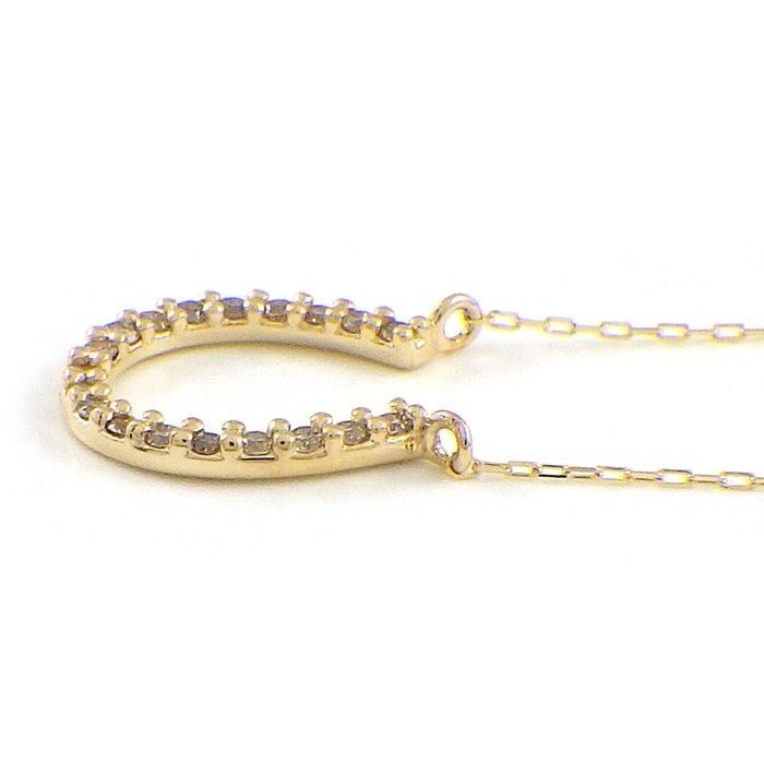 【ダイヤモンド】 ネックレス ホースシュー パヴェ ダイヤモンド 計0.086ct K18YG
