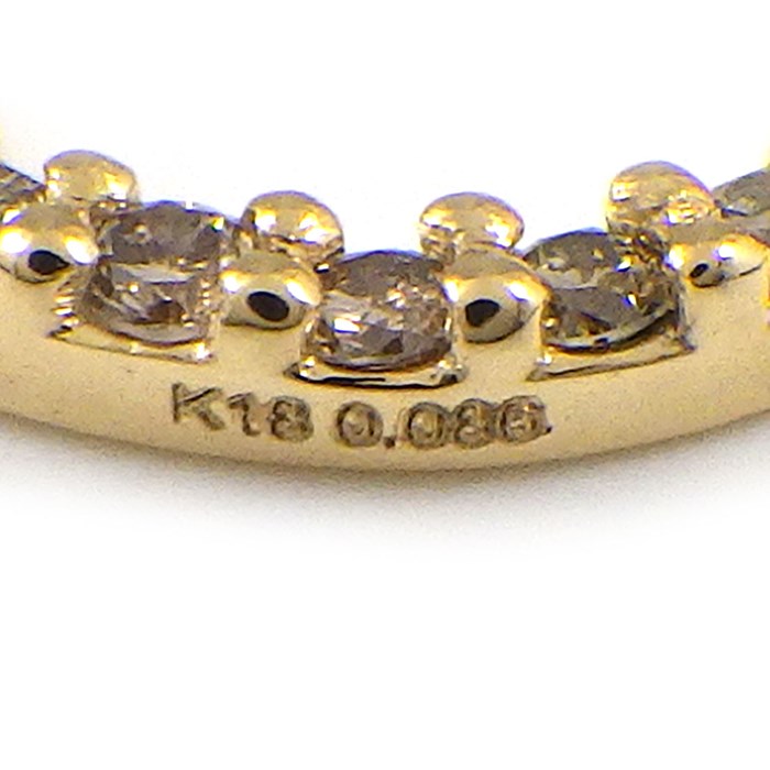 【ダイヤモンド】 ネックレス ホースシュー パヴェ ダイヤモンド 計0.086ct K18YG