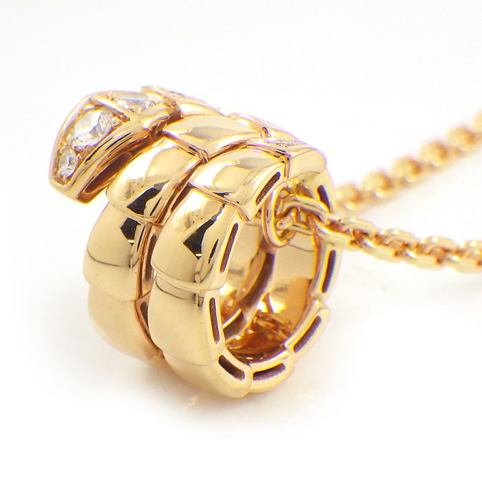 ブルガリ BVLGARI ネックレス セルペンティ ヴァイパー 357794 スネーク ダイヤモンド 計0.13ct K18PG 【中古】