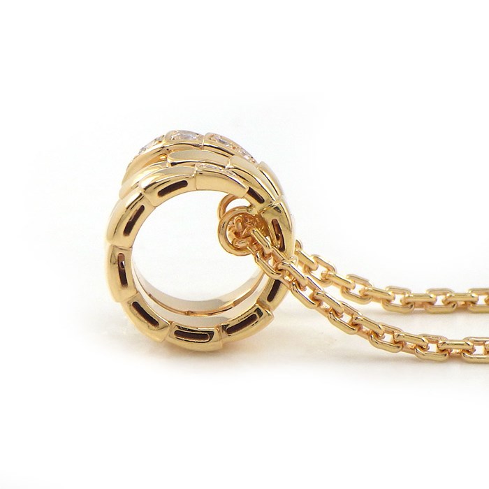 ブルガリ BVLGARI ネックレス セルペンティ ヴァイパー 357794 スネーク ダイヤモンド 計0.13ct K18PG 【中古】