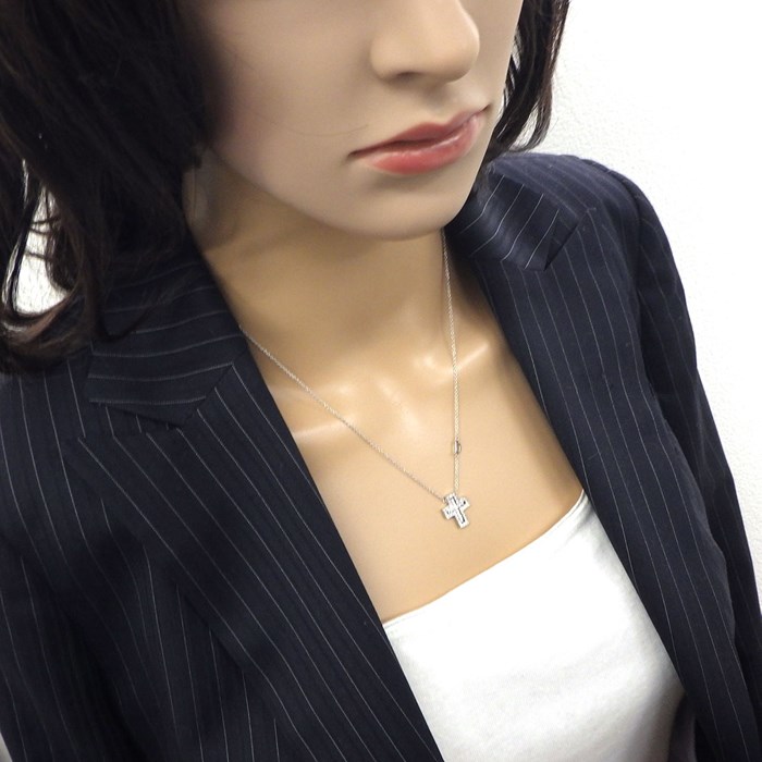 ダミアーニ DAMIANI ネックレス ベルエポック XXS クロス ダイヤモンド K18WG 【中古】