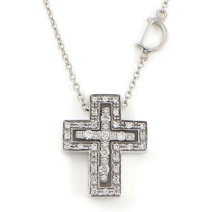 ダミアーニ DAMIANI ネックレス ベルエポック XXS クロス ダイヤモンド K18WG 【中古】