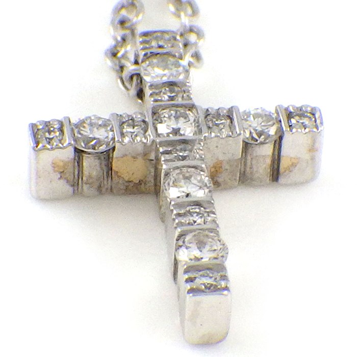 ダミアーニ DAMIANI ネックレス ベルエポック XXS クロス ダイヤモンド K18WG 【中古】