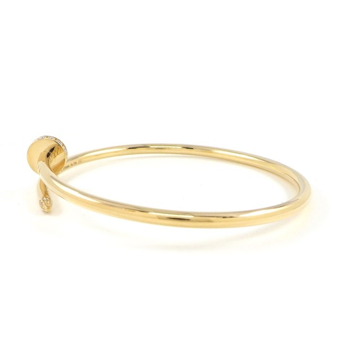 カルティエ Cartier バングル ジュスト アン クル SM B6066116 釘モチーフ 20ポイント ダイヤモンド 計0.18ct K18YG / #16 【箱・保付き】 【中古】