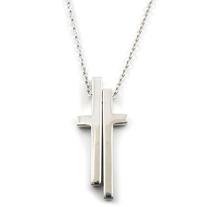 グッチ GUCCI ネックレス セパレートクロス K18WG 【中古】