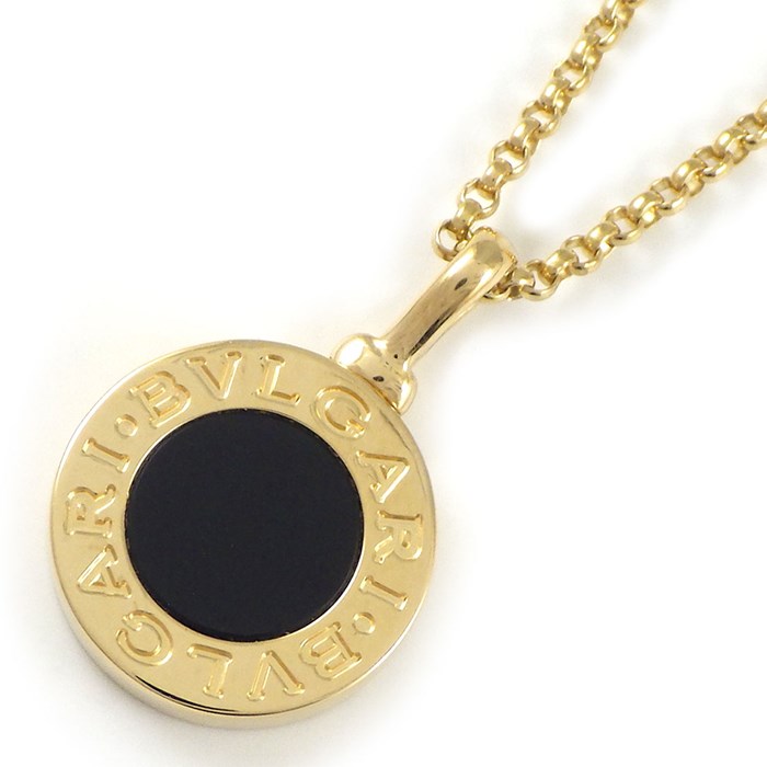 ブルガリ BVLGARI ネックレス ブルガリ・ブルガリ ロゴ サークル ラウンド オニキス K18YG 【中古】