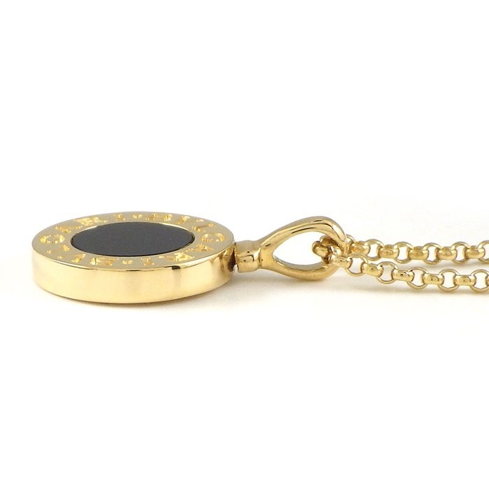 ブルガリ BVLGARI ネックレス ブルガリ・ブルガリ ロゴ サークル ラウンド オニキス K18YG 【中古】