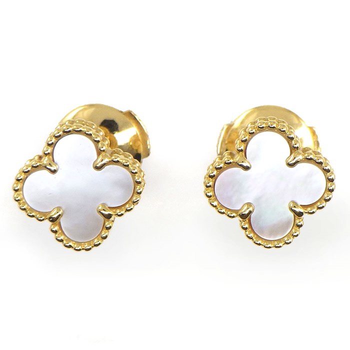 ヴァンクリーフ＆アーペル Van Cleef & Arpels ピアス スウィート アルハンブラ VCARA44800 ホワイト シェル K18YG 【箱・保付き】 【中古】