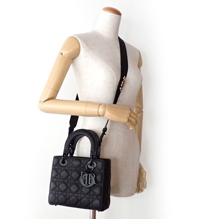 ディオール Dior ハンドバッグ レディディオール MY ABC スモール M0538SLOI_M989 ブラック カナージュ ウルトラマット カーフスキン ブラック金具 【中古】