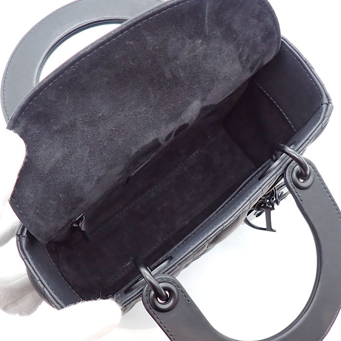 ディオール Dior ハンドバッグ レディディオール MY ABC スモール M0538SLOI_M989 ブラック カナージュ ウルトラマット カーフスキン ブラック金具 【中古】