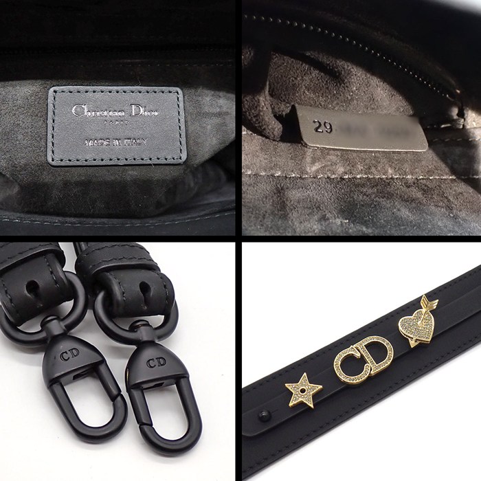 ディオール Dior ハンドバッグ レディディオール MY ABC スモール M0538SLOI_M989 ブラック カナージュ ウルトラマット カーフスキン ブラック金具 【中古】