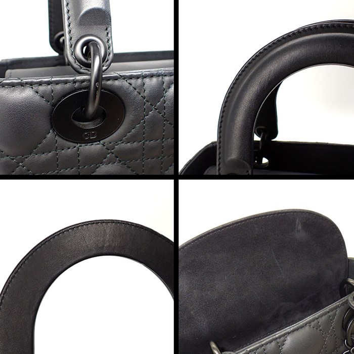 ディオール Dior ハンドバッグ レディディオール MY ABC スモール M0538SLOI_M989 ブラック カナージュ ウルトラマット カーフスキン ブラック金具 【中古】