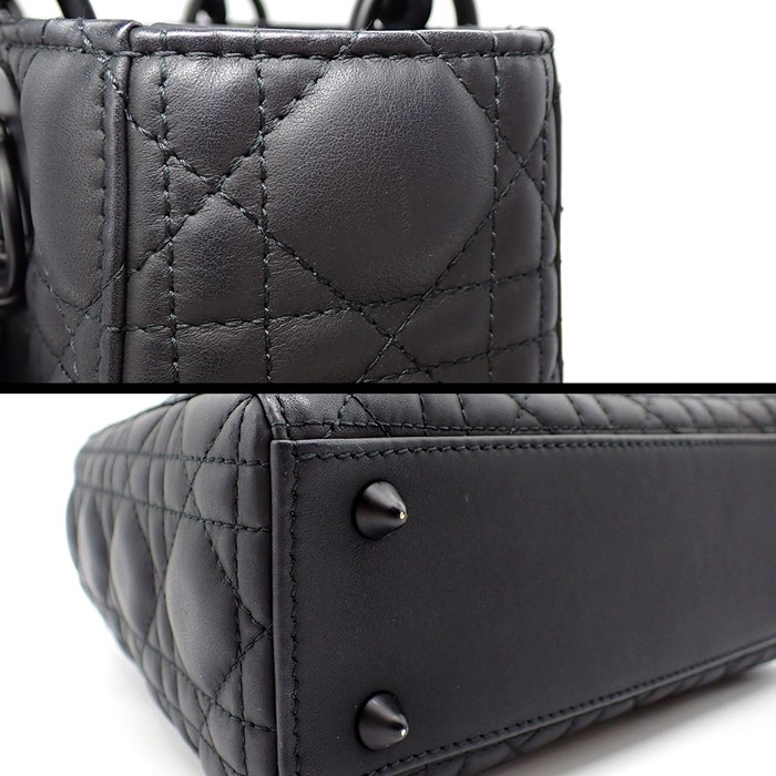 ディオール Dior ハンドバッグ レディディオール MY ABC スモール M0538SLOI_M989 ブラック カナージュ ウルトラマット カーフスキン ブラック金具 【中古】