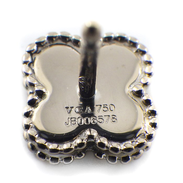 ヴァンクリーフ＆アーペル Van Cleef & Arpels ピアス スウィートアルハンブラ VCARG12000 ホワイト シェル K18WG 白 【中古】