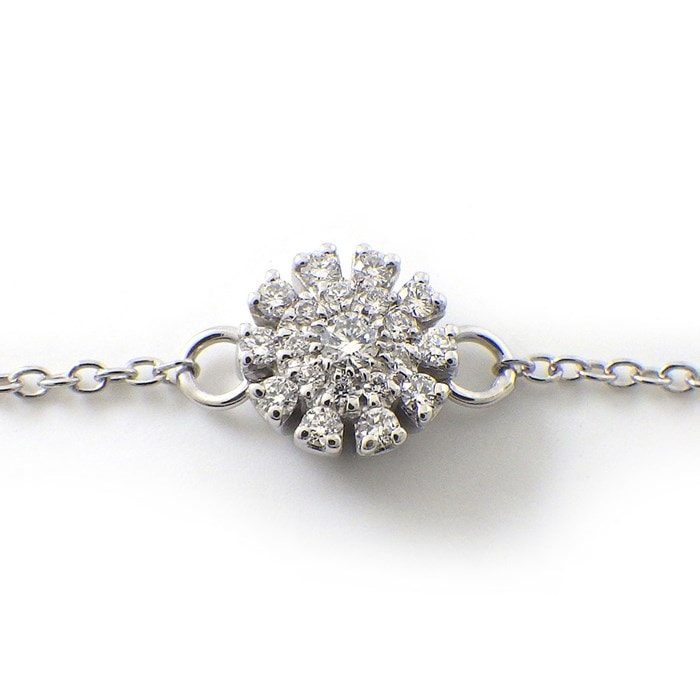 ダミアーニ DAMIANI ブレスレット マルゲリータ 20084678 フラワーモチーフ パヴェ ダイヤモンド K18WG 【箱・保付き】 【中古】