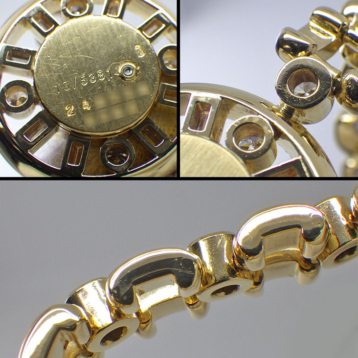 ショパール Chopard 腕時計 10/538.1 ラグジュアリー ディアマン ラウンド バゲットカット ダイヤモンド ホワイト文字盤 K18YG ダイヤブレスレット クオーツアナログ 【中古】