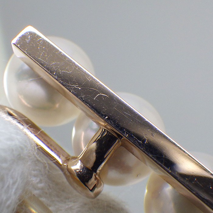 タサキ 田崎真珠 TASAKI イヤリング バランス ネオ E-4315-18KSG-UC アコヤ真珠 7.0mm珠 サクラゴールド K18SG K18YG 【中古】