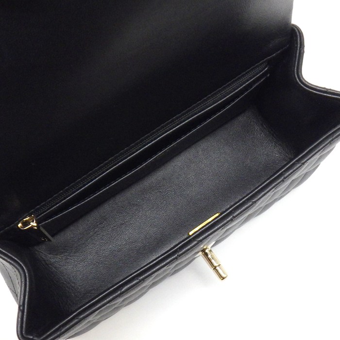 シャネル CHANEL ショルダーバッグ マトラッセ 20 トップハンドル ミニ クラシック AS2431 ブラック ラムスキン ゴールド金具 【中古】