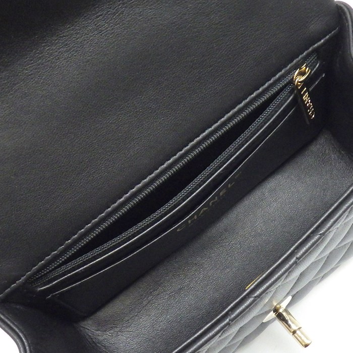 シャネル CHANEL ショルダーバッグ マトラッセ 20 トップハンドル ミニ クラシック AS2431 ブラック ラムスキン ゴールド金具 【中古】