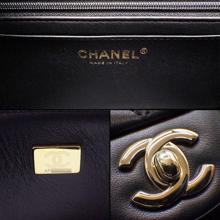 シャネル CHANEL ショルダーバッグ マトラッセ 20 トップハンドル ミニ クラシック AS2431 ブラック ラムスキン ゴールド金具 【中古】