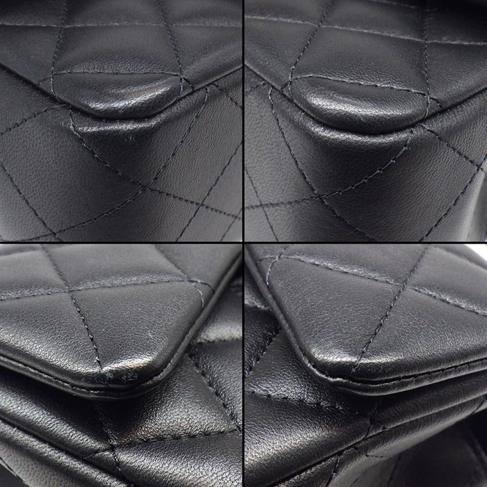 シャネル CHANEL ショルダーバッグ マトラッセ 20 トップハンドル ミニ クラシック AS2431 ブラック ラムスキン ゴールド金具 【中古】