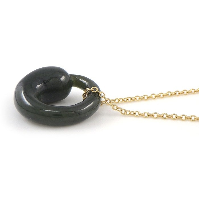 ティファニー Tiffany & Co. ネックレス エターナル サークル ネフライト K18YG 【中古】