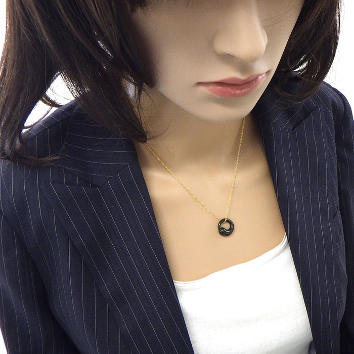ティファニー Tiffany & Co. ネックレス エターナル サークル ネフライト K18YG 【中古】