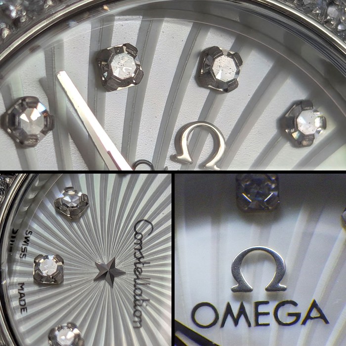 オメガ OMEGA 腕時計 コンステレーション 111.15.23.60.55.001 12ポイント ダイヤインデックス ダイヤベゼル ホワイト マザーオブパール文字盤 SS クオーツアナログ 【中古】